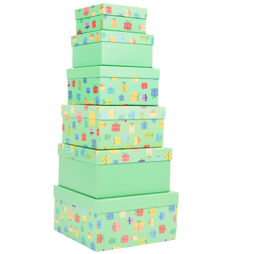 Set 6 Scatole Regalo In Cartone Fantasia Memento