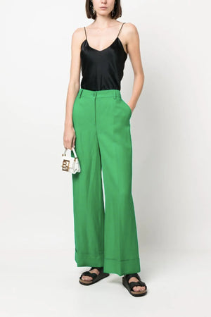 Parosh Pantaloni Verde smeraldo da donna
