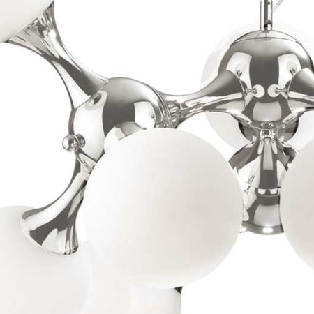 Lampadario moderno Ideal Lux NODI BIANCO SP9 082059 E14 LED vetro metallo lampada soffitto