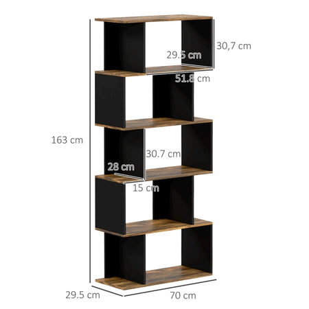 libreria mobile scaffale libri libreria da parete muro grande soggiorno salotto ingresso camera ufficio studio in marrone nero 838836-557V00RBDDD