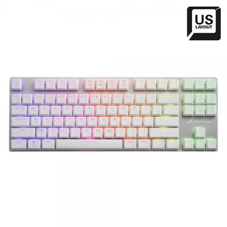 Sharkoon PureWriter TKL RGB Red tastiera Gaming USB QWERTY Inglese US Bianco (Sharkoon PureWriter TKL RGB, gaming ke)