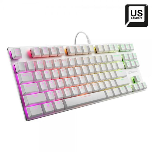 Sharkoon PureWriter TKL RGB Red tastiera Gaming USB QWERTY Inglese US Bianco (Sharkoon PureWriter TKL RGB, gaming ke)