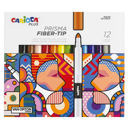 Astuccio 12 Pennarelli Prisma Colori Assortiti Carioca Plus