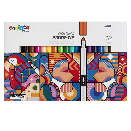 Astuccio 18 Pennarelli Prisma Colori Assortiti Carioca Plus