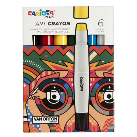 Astuccio 6 Pastelli A Cera Colori Assortiti Carioca Plus
