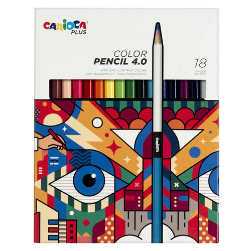 Astuccio 18 Matite Colorate Assortiti Carioca Plus