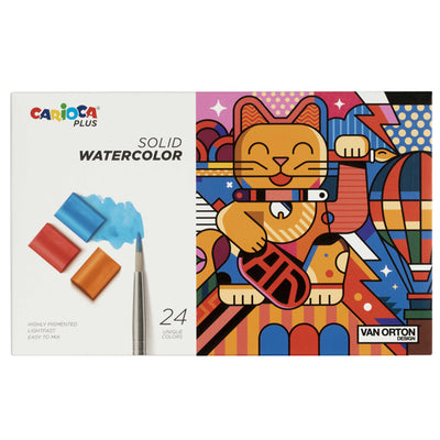 Astuccio 24 Pastiglie Acquerelli Colori Assortiti Carioca Plus