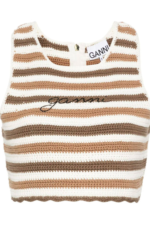 GANNI Top Marrone da donna