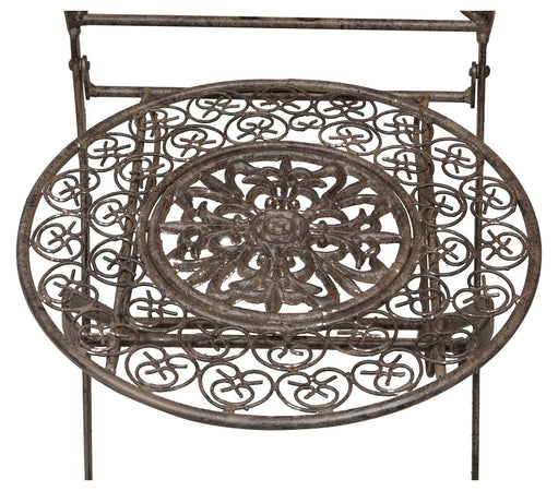 Biscottini Sedia Pieghevole Biscottini Ferro Battuto Vintage Esterno Giardino Ruggine