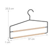 Grucce porta pantaloni 2 scomparti in metallo Bianco e legno 37 cm