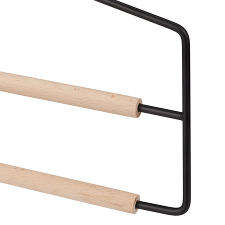 Grucce porta pantaloni 2 scomparti in metallo Nero e legno 37 cm