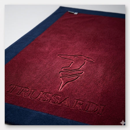 Telo Mare Trussardi Bordeaux - Iconico Levriero Jacquard spugna cotone