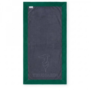Telo Mare Trussardi Grigio – Iconico Levriero Jacquard spugna cotone