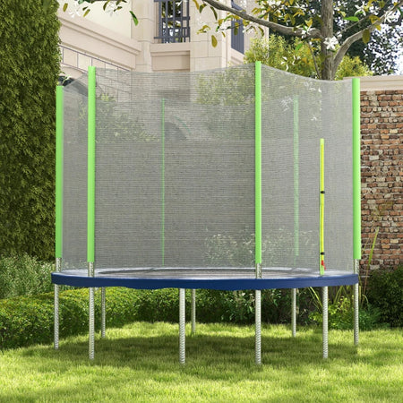 Rete Di Protezione per Trampolini 244 x H180 cm Nero Verde 6 pali