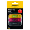 INTENSO PEN DISK RAINBOW LINE 32GB USB 2.0 CONFEZIONE DA 3 PEZZI (ARANCIONE-ROSSA-NERA)