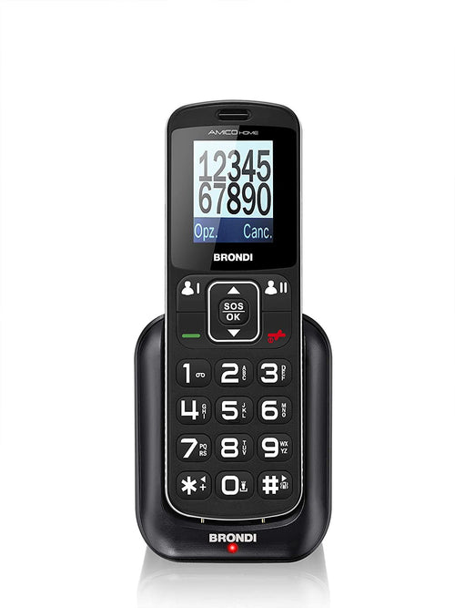 brondi amico home telefono cellulare tasti grandi  nero