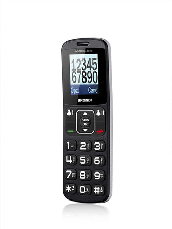 brondi amico home telefono cellulare tasti grandi  nero