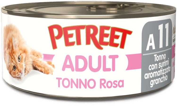 Petreet Cat Adult Tonno Rosa con Surimi Aromatizzato al Granchio 70gr
