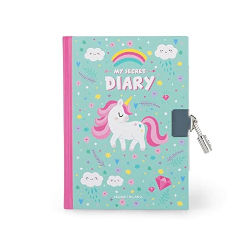 Legami,Diario segreto con Lucchetto, Tema Unicorn