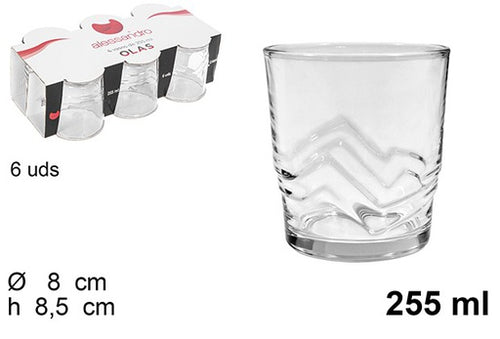 Set 6 Bicchieri d'Acqua con Onde 255ml