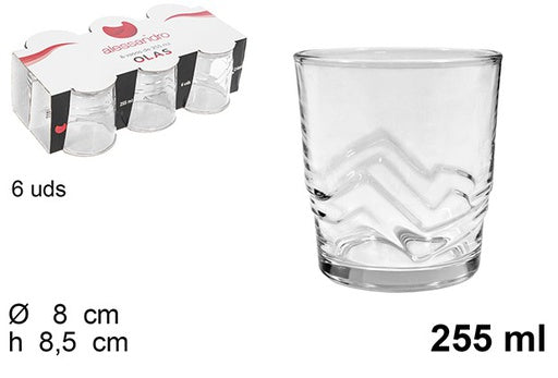 Set 6 Bicchieri d'Acqua con Onde 255ml