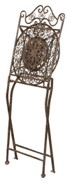 Biscottini Sedia Pieghevole Biscottini Ferro Battuto Vintage Esterno Giardino Ruggine