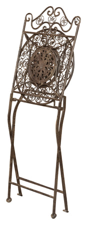 Biscottini Sedia Pieghevole Biscottini Ferro Battuto Vintage Esterno Giardino Ruggine