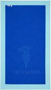 Telo Mare Trussardi Azzurro– Iconico Levriero Jacquard spugna cotone