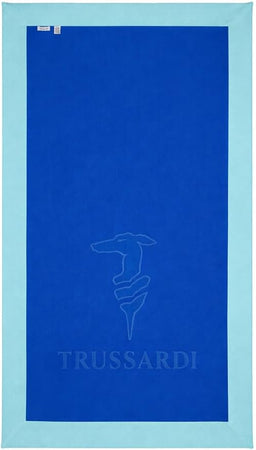 Telo Mare Trussardi Azzurro– Iconico Levriero Jacquard spugna cotone