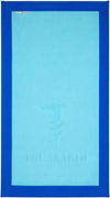 Telo Mare Trussardi Turchese – Iconico Levriero Jacquard spugna cotone