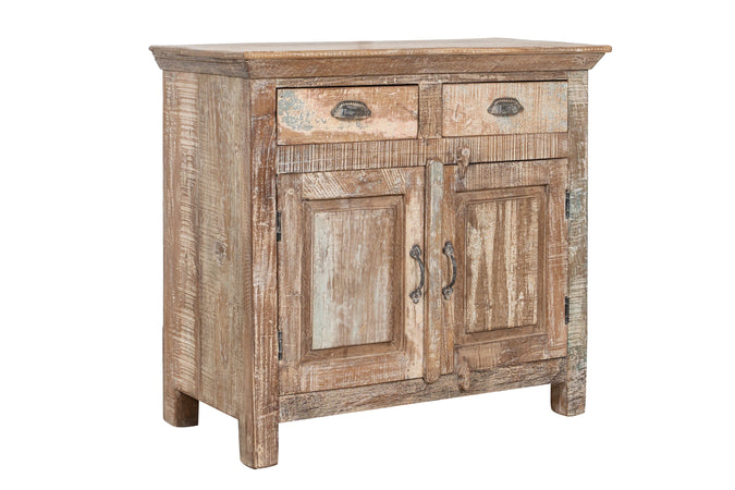 Biscottini Mobile credenzino porta TV in legno massiccio riciclato finitura anticata