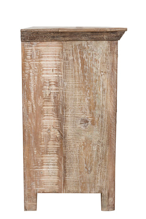 Biscottini Mobile credenzino porta TV in legno massiccio riciclato finitura anticata