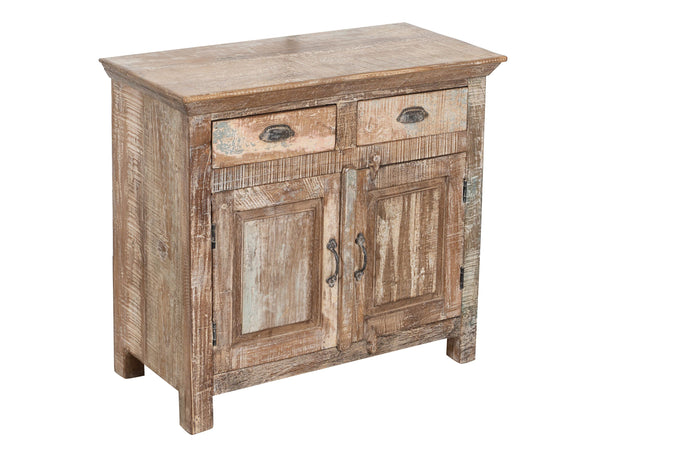 Biscottini Mobile credenzino porta TV in legno massiccio riciclato finitura anticata