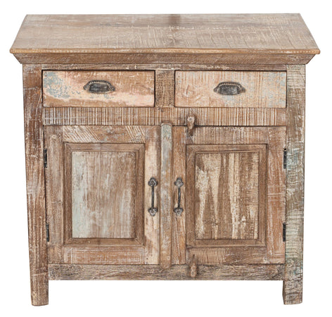 Biscottini Mobile credenzino porta TV in legno massiccio riciclato finitura anticata