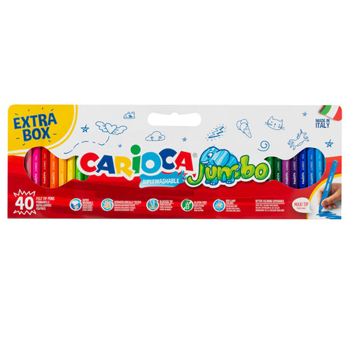 Valigetta 40 Pennarelli Jumbo Lavabili Colori Assortiti Carioca