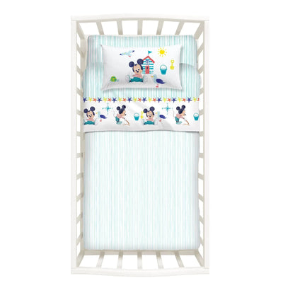 Completo lenzuola baby mickey per culla 100% cotone - Caleffi