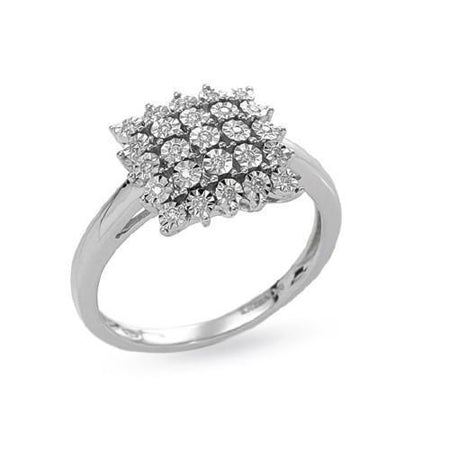 Donna Oro Anello Oro Bianco E Diamanti