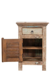 Biscottini Comodino in legno massiccio riciclato finitura anticata realizzato massello