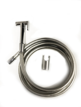 Kit idroscopino doccetta wc con flessibile e supporto, tutto ottone