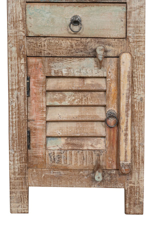 Biscottini Comodino in legno massiccio riciclato finitura anticata realizzato massello