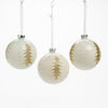 Pallina in vetro colore bianco con alberi glitterati per albero di Natale