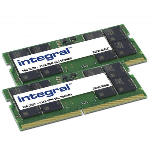 Integral IN5V8GNHWBXK2 memoria 16 GB 2 x 8 GB DDR5 (16GB [2x8GB] LAPTOP RAM MODULE KIT DDR5 4800MTs PC5-38400 UNBUFFERED NON-ECC SODIMM 1.1V 1GX16 CL40 INTEGRAL)