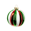 Pallina in vetro Circus colore rosso e verde per albero di Natale