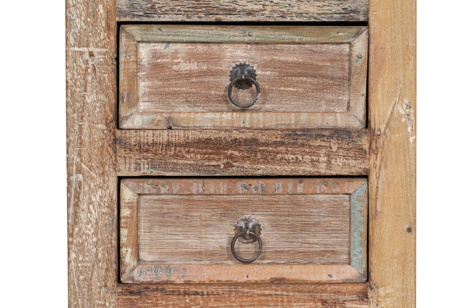 Biscottini Comodino Biscottini Legno Massello Recupero Dipinto a Mano Anticato 39x30x62