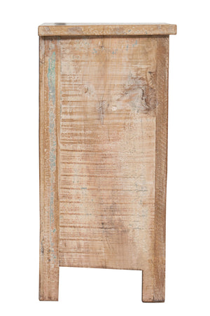 Biscottini Comodino Biscottini Legno Massello Recupero Dipinto a Mano Anticato 39x30x62