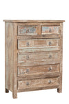Biscottini Cassettiera in legno massiccio riciclato finitura anticata realizzata massello