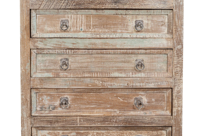 Biscottini Cassettiera in legno massiccio riciclato finitura anticata realizzata massello