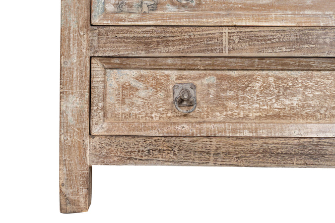 Biscottini Cassettiera in legno massiccio riciclato finitura anticata realizzata massello