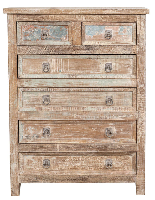 Biscottini Cassettiera in legno massiccio riciclato finitura anticata realizzata massello
