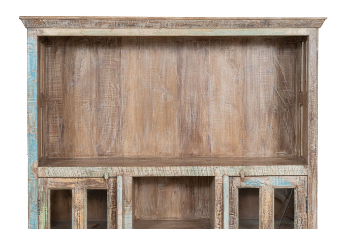 Biscottini Biscottini Libreria Legno Massello Recupero Finitura Anticata Dipinto 158x40x201